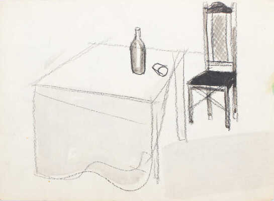 Васми Рихард Рудольфович. Натюрморт с бутылкой и стаканом (двухсторонний) 